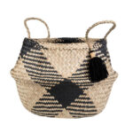 Καλάθι ρατάν με μαύρο σχέδιο boho